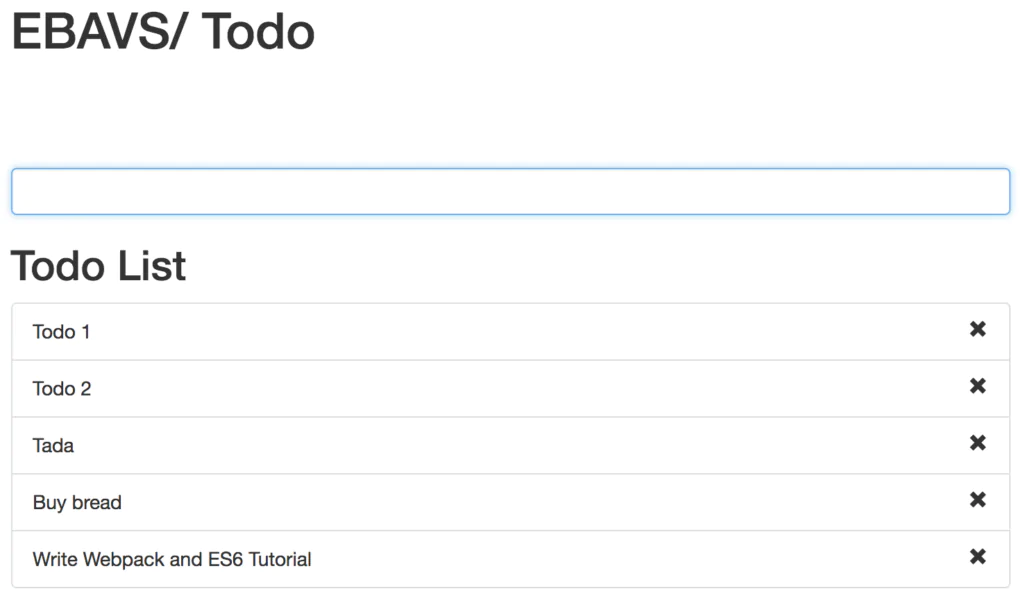 ebavs todo tutorial working
