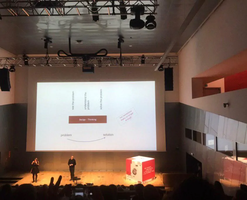 Gerfried Stocker speaking about problems